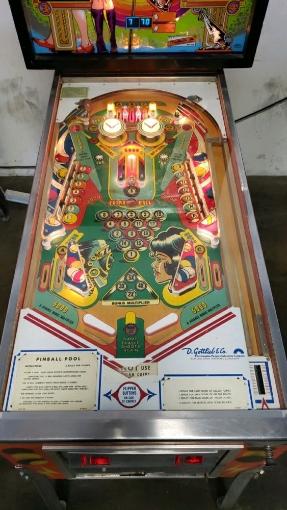 Pinball Machine Pool PINBALL POOL PINBALL MACHINE GOTTLIEB 1979