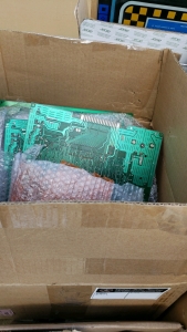 1 BOX LOT- MISC ARCADE GAME PCB'S