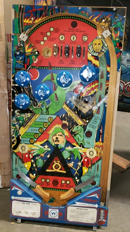 TIME WARP WILLIAMS PINBALL PLAYFIELD POPULATED