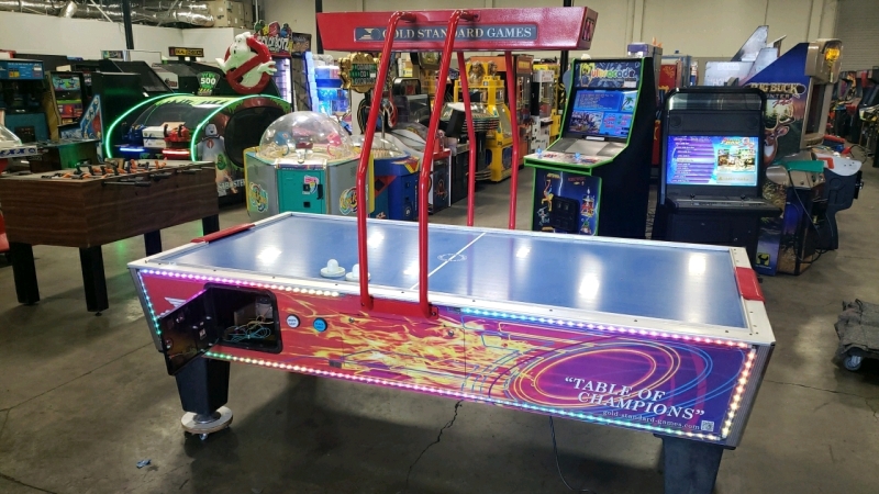 AIR HOCKEY GOLD STANDARD SHELTI W/ OVER HEAD & LED'S FULL SIZE