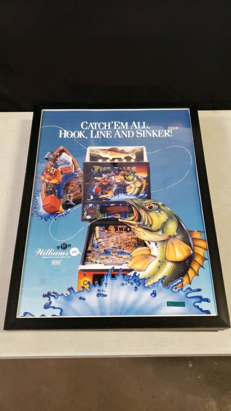 FISH TALES PINBALL FRAMED 20"x26" POSTER LICENSED REPRINT