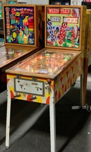 WAGON TRAIN WOOD RAIL PINBALL MACHINE GOTTLIEB 1960