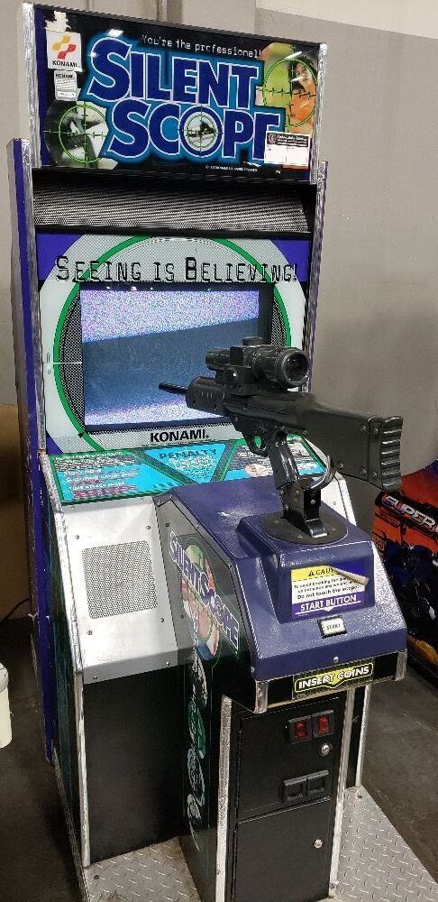 SILENT SCOPE SNIPER RIFLE SHOOTER ARCADE GAME KONAMI - 2