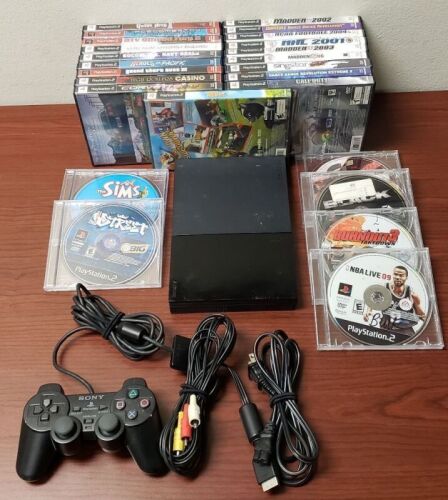 Playstation 2 Slim console bundle lot with 25 games