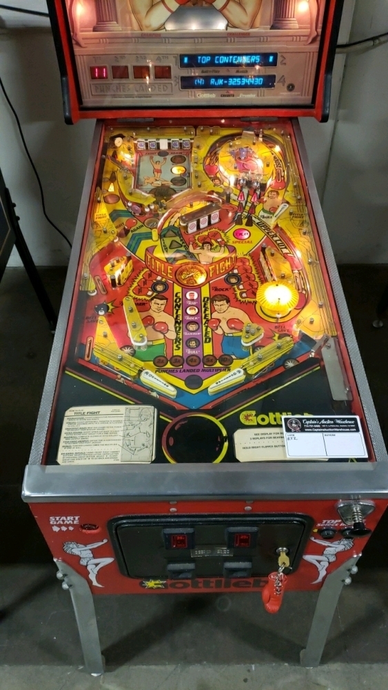 TITLE FIGHT PINBALL MACHINE GOTTLIEB PREMIER RARE! MECHANICAL BACK BOX