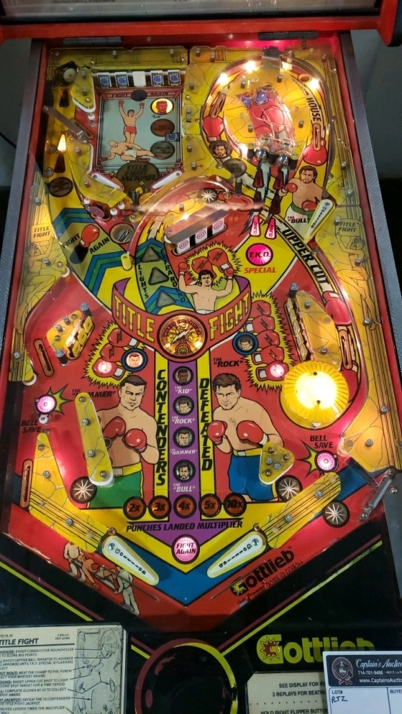TITLE FIGHT PINBALL MACHINE GOTTLIEB PREMIER RARE! MECHANICAL BACK BOX