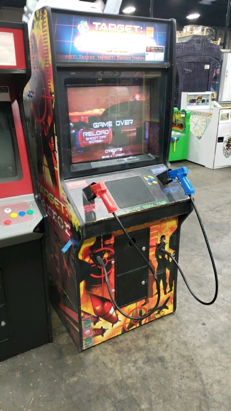 TARGET TERROR GOLD UPRIGHT SHOOTER ARCADE GAME RAW THRILLS