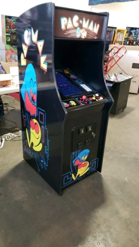 PAC-MAN UPRIGHT CUSTOM BLACK CAB ARCADE GAME W/ LCD