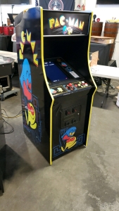 PAC-MAN BLACK ART PACKAGE CABINET ARCADE GAME UPRIGHT W/ BLEM