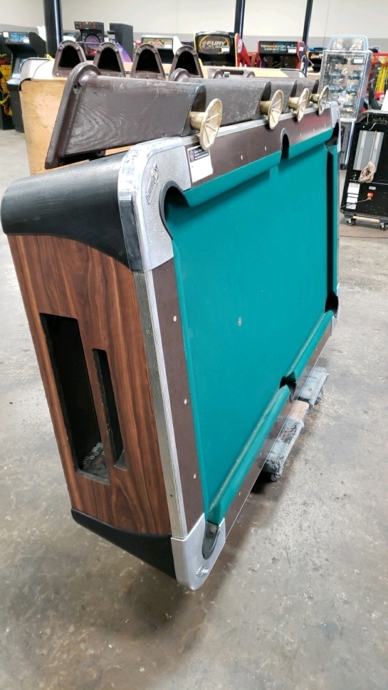 POOL TABLE DYNAMO FULL SIZE SLATE TOP COIN OP GREEN