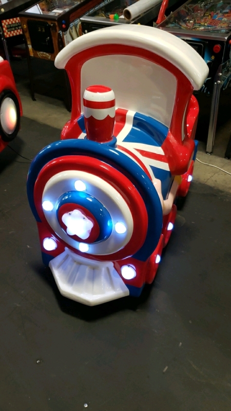 KIDDIE RIDE TRAIN RED WHT BLU W/ LCD PANEL GAME BRAND NEW L@@K!!