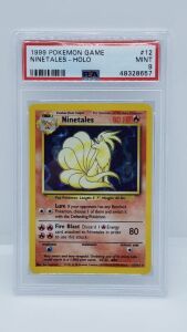 1999 POKEMON GAME NINETAILS – HOLO #12 PSA MINT 9 GRADED