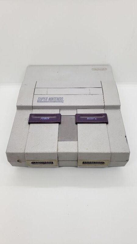 SUPER NES CONSOLE W/ 2 CONTROLLERS + 5 GAMES PUNCHOUT,TOY STORY,JURASSIC PARK, SUPER GHOULS & GHOSTS, KING OF MONSTERS 2