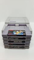 SUPER NES CONSOLE W/ 2 CONTROLLERS + 5 GAMES PUNCHOUT,TOY STORY,JURASSIC PARK, SUPER GHOULS & GHOSTS, KING OF MONSTERS 2 - 2