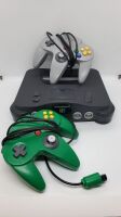 NINTENDO 64 CONSOLE W/ CONTROLLERS + 2 GAMES GOLDENEYE, TONY HAWK - 2