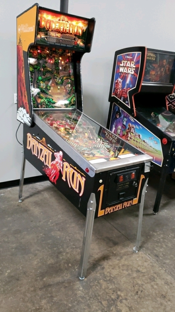 BANZAI RUN PINBALL MACHINE WILLIAMS 1988 WOW! SUPER RARE CONDITION