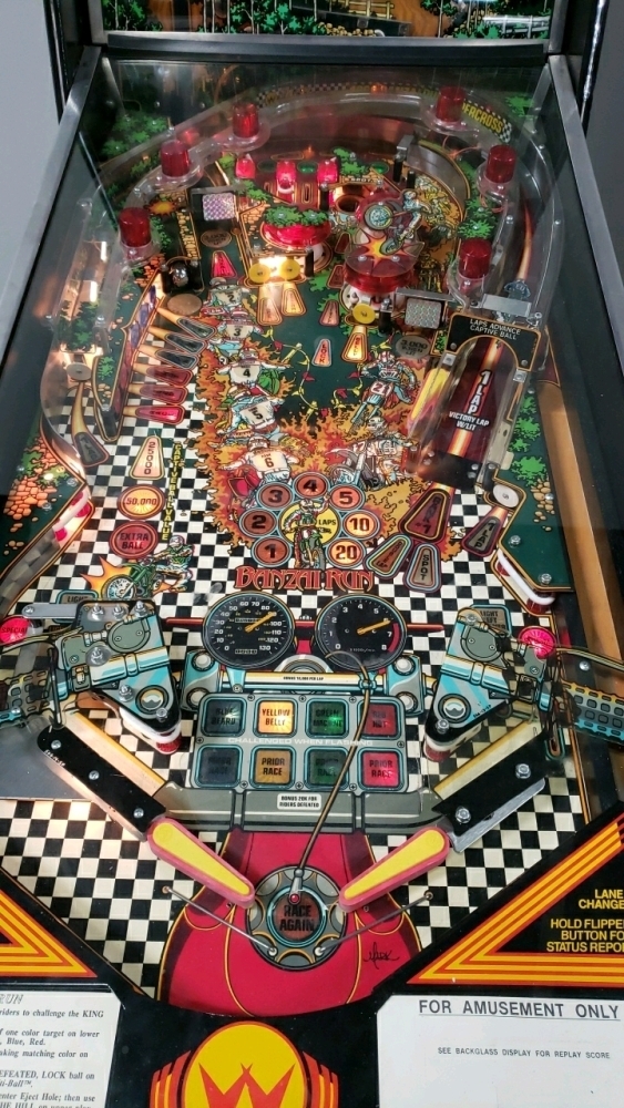 BANZAI RUN PINBALL MACHINE WILLIAMS 1988 WOW! SUPER RARE