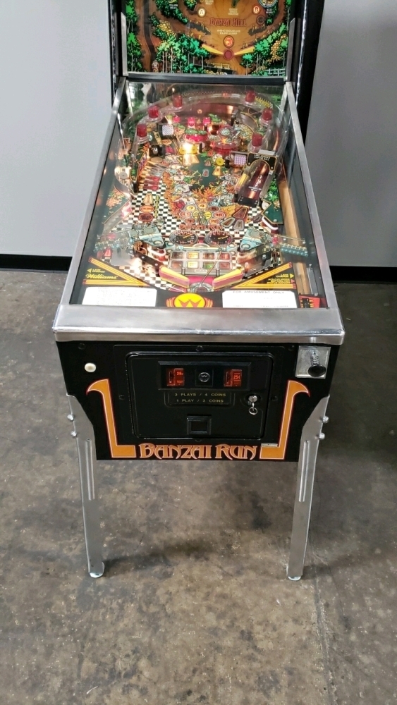 BANZAI RUN PINBALL MACHINE WILLIAMS 1988 WOW! SUPER RARE CONDITION