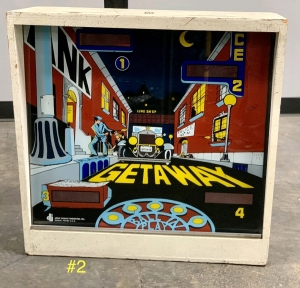 GETAWAY PINBALL BACK BOX & BACK GLASS ONLY 1977 ALLIED LEISURE