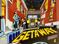 GETAWAY PINBALL BACK BOX & BACK GLASS ONLY 1977 ALLIED LEISURE - 5