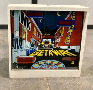 GETAWAY PINBALL BACK BOX & BACK GLASS ONLY 1977 ALLIED LEISURE