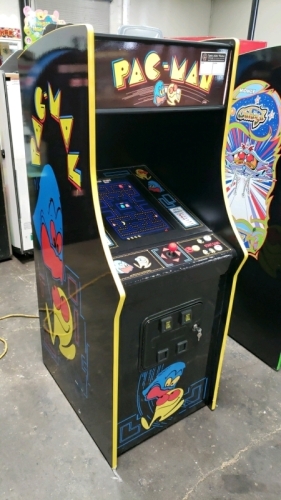 PAC-MAN BLACK ART PACKAGE CABINET ARCADE GAME UPRIGHT W/ BLEM