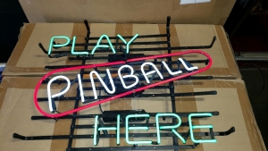 1 LOT- "PLAY PINBALL HERE" NEON LIGHTED SIGN