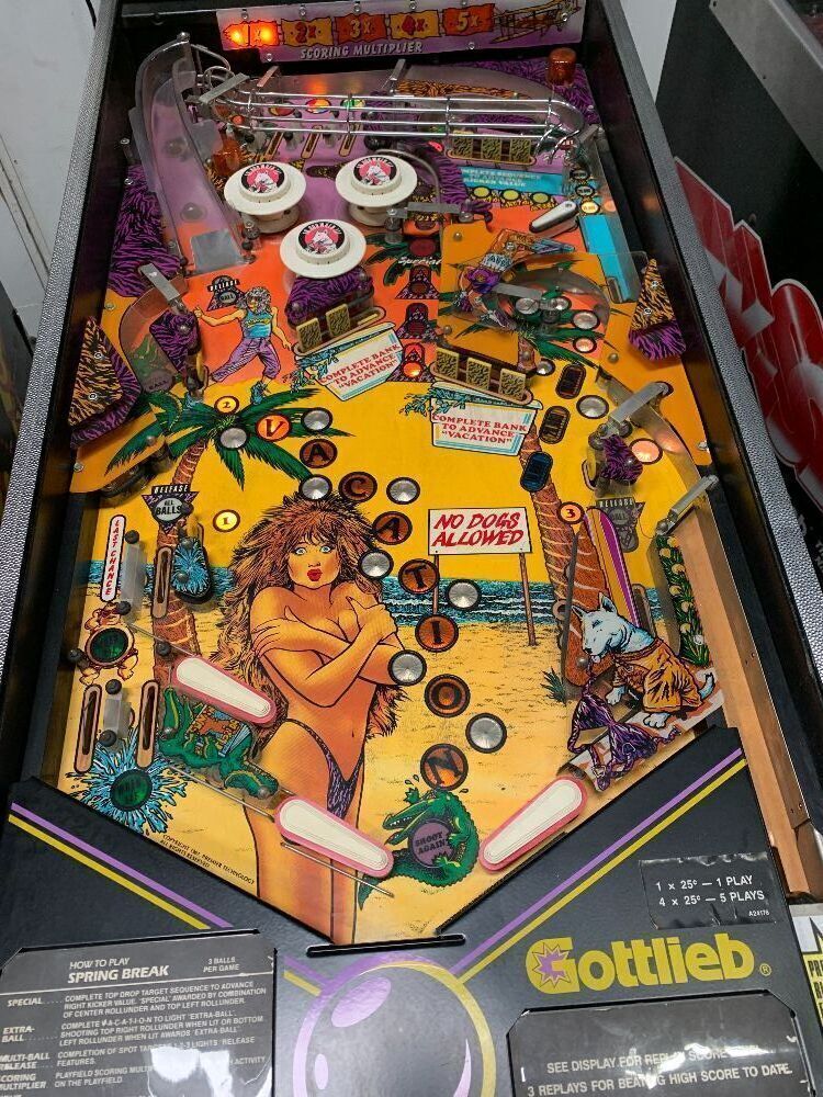 SPRING BREAK PINBALL MACHINE GOTTLIEB 1987