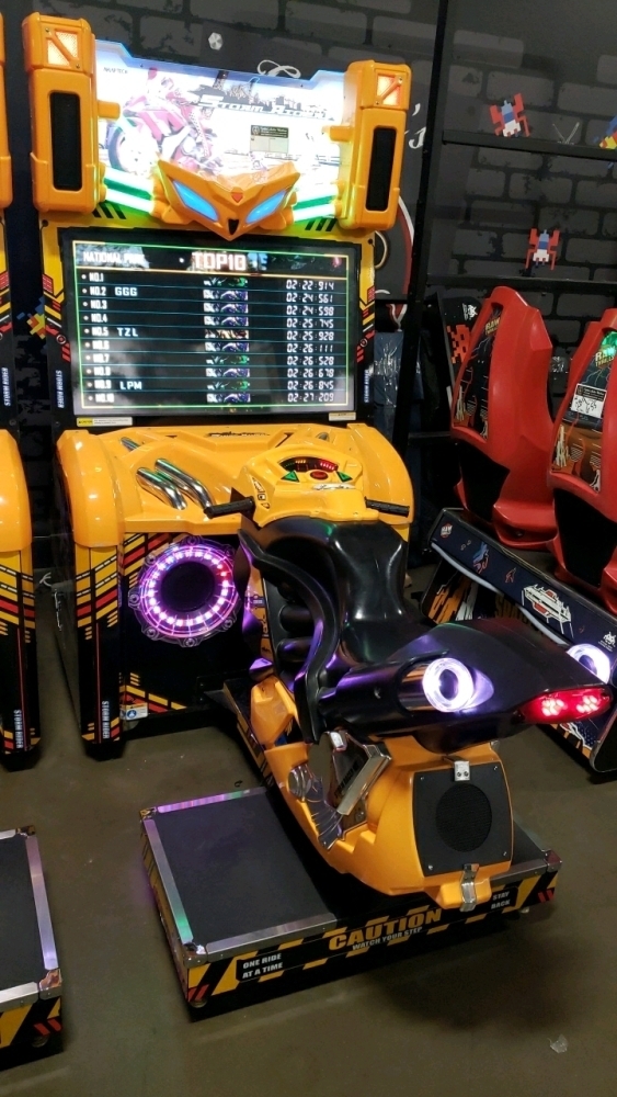 STORM RIDERS SITDOWN MOTORCYCLE RACING ARCADE GAME WAHLAP TECH #1