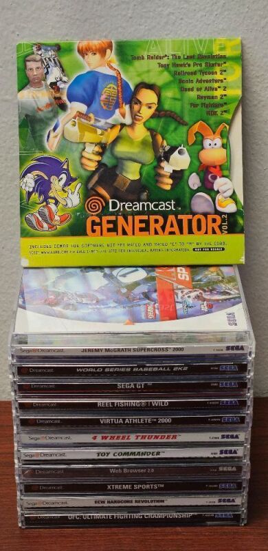 Sega Dreamcast Lot of 12 Arcade Game CD's in Jewel Cases Tomb Raider