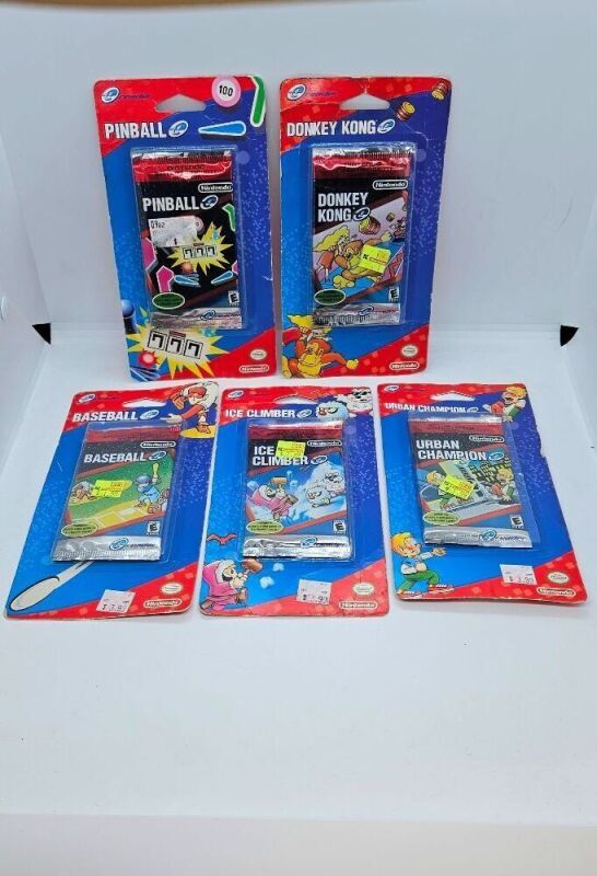 Nintendo E-Reader Retail Hanger Packs Lot of 5 Donkey Kong Pinball Ice Climber Baseball Urban Champion