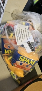 1 LOT- 50 pcs. BAG OF PLUSH LICENSED SPAM, SOUTH PARK, ETC.