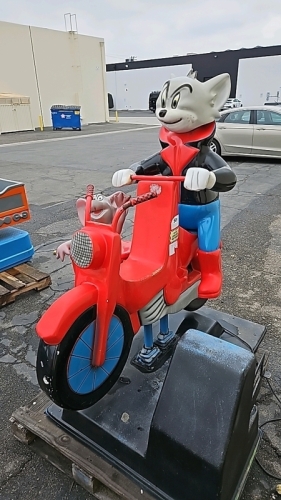 KIDDIE RIDE TOM & JERRY MOTORCYCLE SIDE CAR RIDER