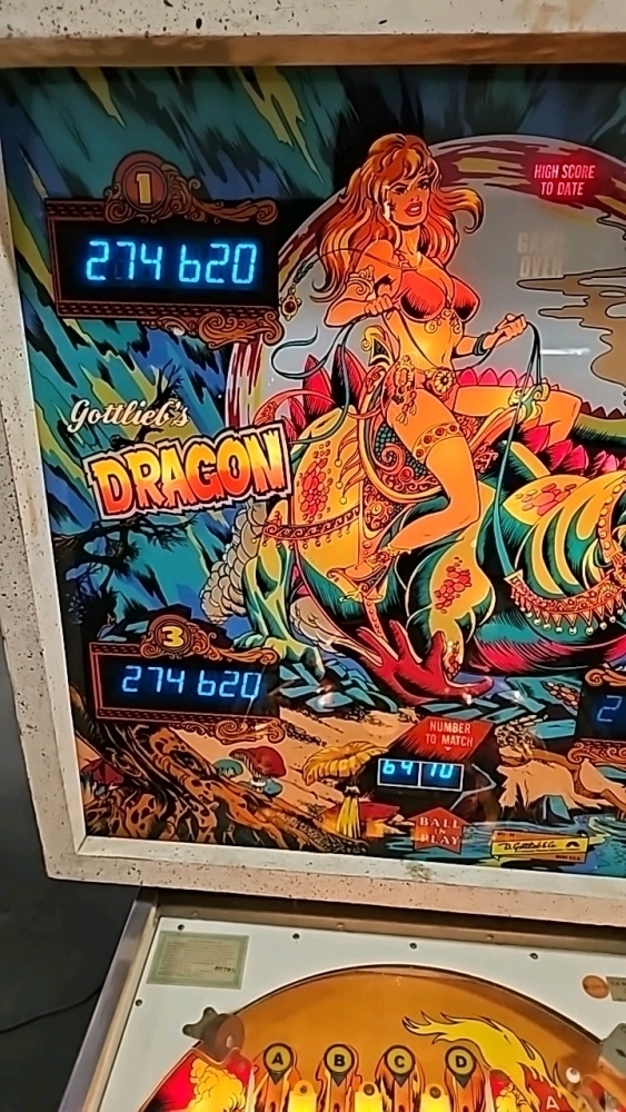 DRAGON CLASSIC SOLID STATE PINBALL MACHINE GOTTLIEB 1978
