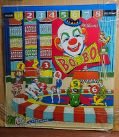 WILLIAMS BOBO PINBALL BACK GLASS ART BRAND NEW (REPRO)