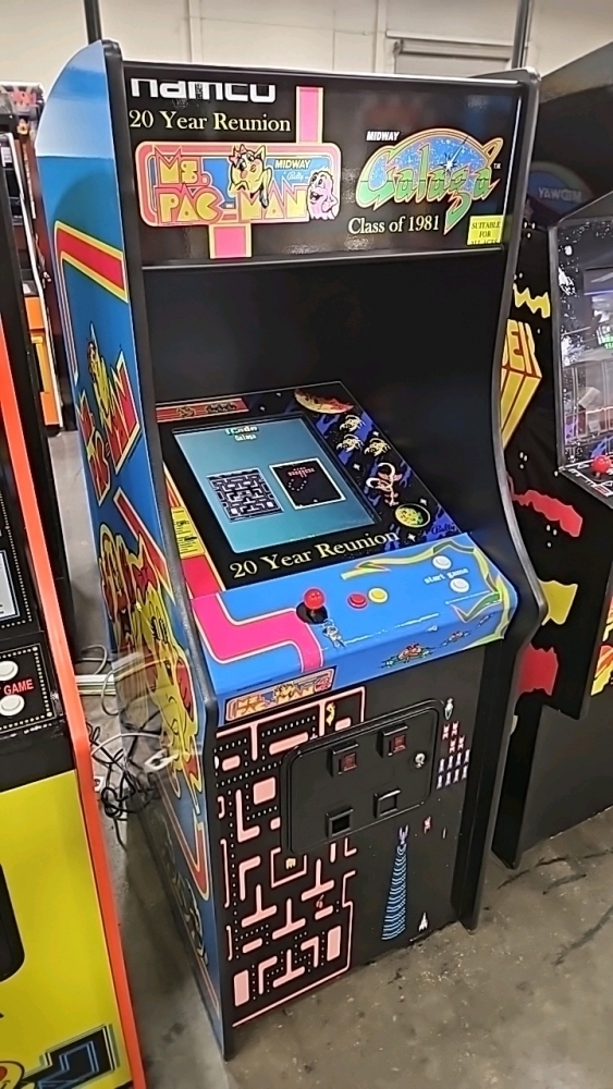 GALAGA/ MS PAC-MAN UPRIGHT ARCADE GAME NEW BUILD W/ LCD MONITOR