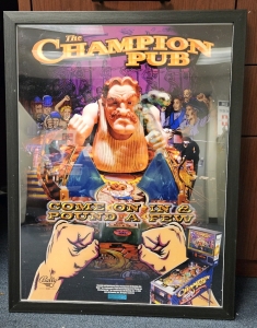 CHAMPION PUB PINBALL POSTER ART LICENSED IN FRAME