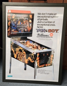 PIN*BOT PINBALL POSTER ART LICENSED IN FRAME