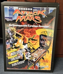 ATTACK FROM MARS PINBALL POSTER ART LICENSED IN FRAME