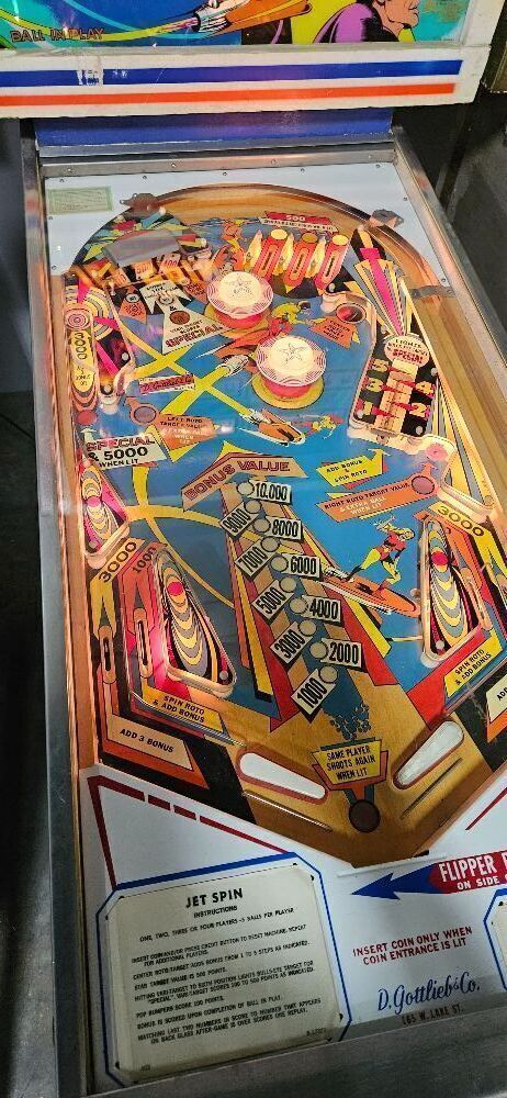 JET SPIN 4 PLAYER EM PINBALL MACHINE GOTTLIEB PROJECT