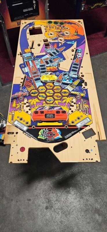 CORVETTE BALLY PINBALL CLEAR COATED PLAYFIELD DECK ONLY