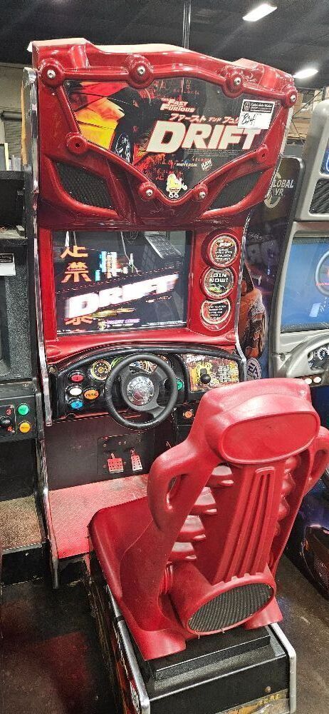 DRIFT FAST & FURIOUS RED CABINET RACING ARCADE GAME