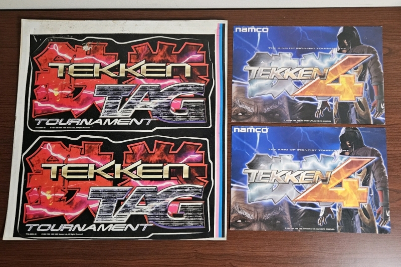 LOT OF 3 NAMCO TEKKEN TAG, TEKKEN 4 CABINET ARTWORK