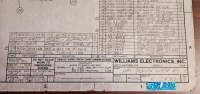 WILLIAMS ELECTRONICS MFG. BLUEPRINT DRAWING UP/DOWN GATE ASSY - 2