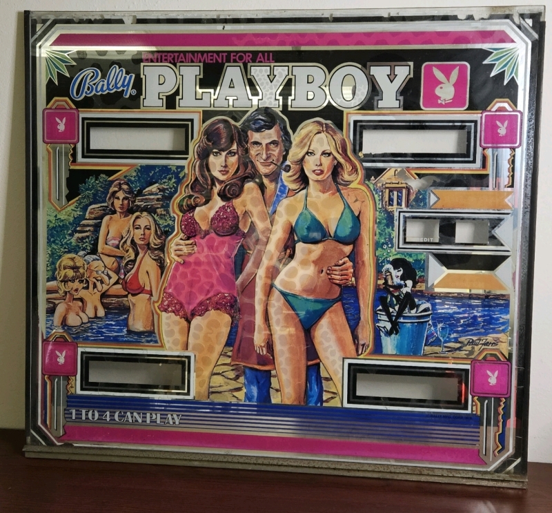 PLAYBOY 1978 BALLY PINBALL BACK GLASS ART