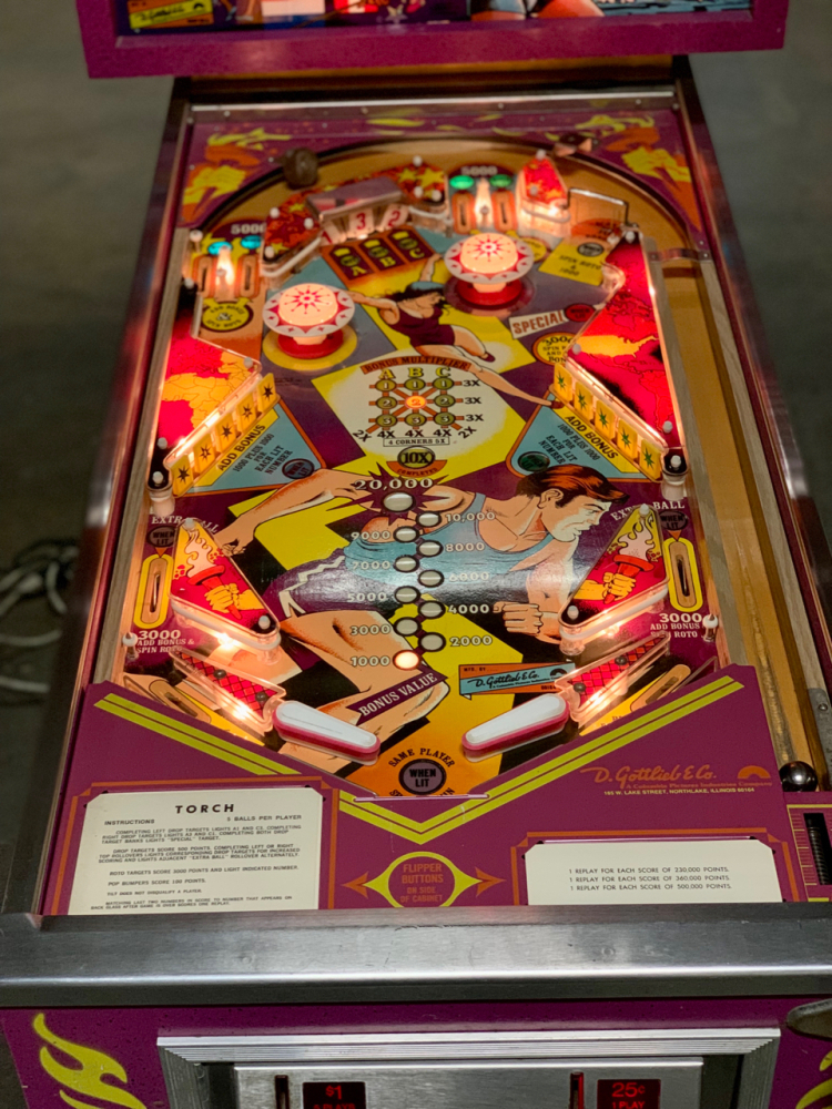 J.PRESS Jプレス パブミラー 1983 レトロ ヴィンテージ TORCH CLASSIC PINBALL MACHINE GOTTLIEB 1980 SYSTEM 1 LOGIC