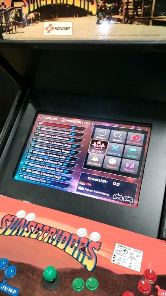 SUNSET RIDERS 4 PLAYER UPRIGHT ARCADE GAME W/ LCD MONITOR BRAND