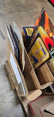 1 BOX LOT- ARCADE GAME ORIGINAL MARQUEE'S MISC.