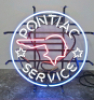 NEON "PONTIAC SERVICE" SIGN 26" WINDOW/WALL HANGING