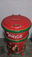 COCA COLA TOP LOAD COOLER ROUND BARREL VINTAGE STYLE L@@K!! - 3